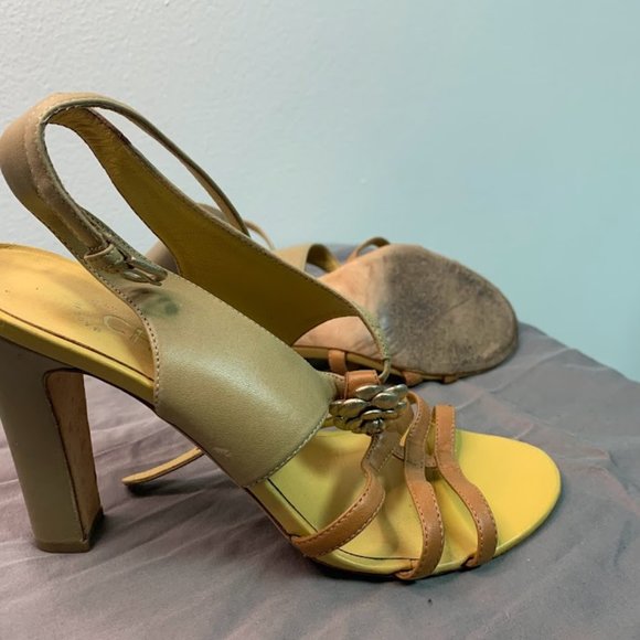 CHANEL Beige Open Toe Heels Size 36.5 - Picture 2 of 6